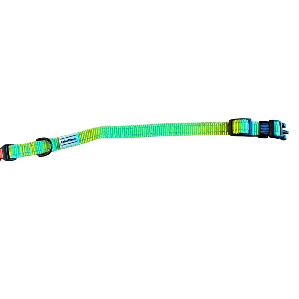 Lime Green Reflective Pet Collar Small Adjustable Dog Cat Safety Collar 14"